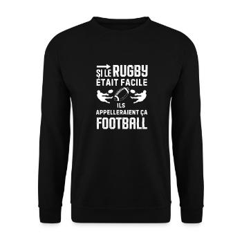 Humour rugby - Sweat-shirt Unisexe - noir - Devant - Alina (178cm) & Michal (187cm)