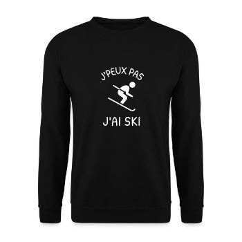 Je peux pas j ai ski - Sweat-shirt Unisexe - noir - Devant - Alina (178cm) & Michal (187cm)
