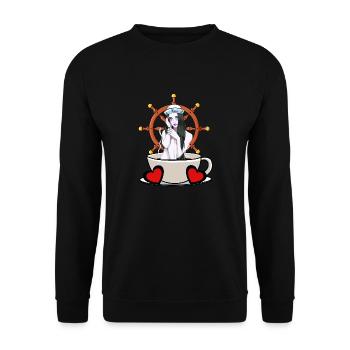 Gouvernail Maritime Barreur Marin Marin Moin - Sweat-shirt Unisexe - noir - Devant - Alina (178cm) & Michal (187cm)