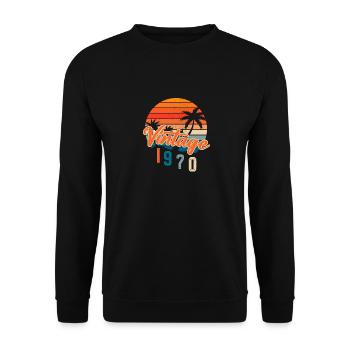 Vintage 1970 Rétro - Sweat-shirt Unisexe - noir - Devant - Alina (178cm) & Michal (187cm)