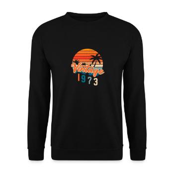 Vintage 1973 rétro - Sweat-shirt Unisexe - noir - Devant - Alina (178cm) & Michal (187cm)