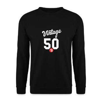 Vintage 50s 1950s - Sweat-shirt Unisexe - noir - Devant - Alina (178cm) & Michal (187cm)