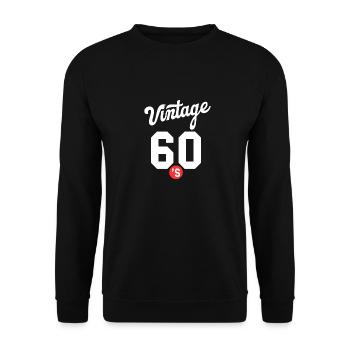 Vintage 60s 1960s - Sweat-shirt Unisexe - noir - Devant - Alina (178cm) & Michal (187cm)
