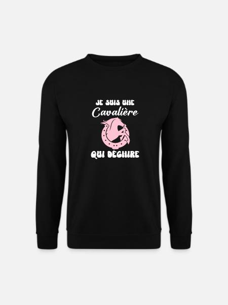 Cavalière cheval humour - Sweat-shirt Unisexe - noir