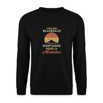 Méditation dans les montagnes - Sweat-shirt Unisexe - noir - Devant - Alina (178cm) & Michal (187cm)