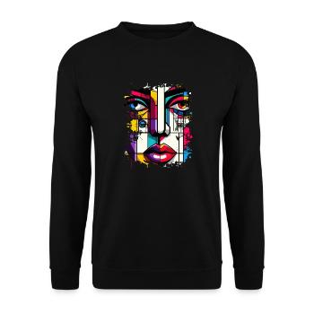 Women girl power design art female feminism symbol - Unisex Sweatshirt - black - Front - Alina (178cm) & Michal (187cm)