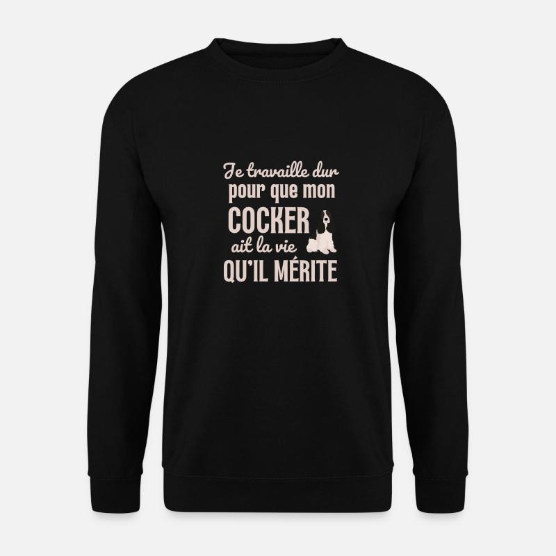 Chien mignon cocker - Sweat-shirt Unisexe - noir