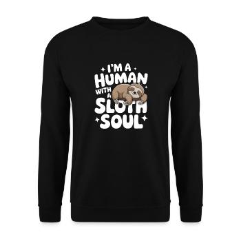 Paresseux Paresseux Dormir Paresseux - Sweat-shirt Unisexe - noir - Devant - Alina (178cm) & Michal (187cm)