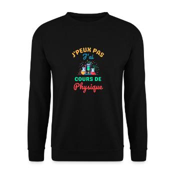 Cours de physique - Sweat-shirt Unisexe - noir - Devant - Alina (178cm) & Michal (187cm)