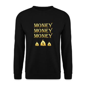 Money Money bag - Unisex Sweatshirt - black - Front - Alina (178cm) & Michal (187cm)