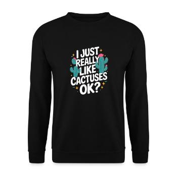 Cactus Cacti Desert Plant - Unisex Sweatshirt - black - Front - Alina (178cm) & Michal (187cm)
