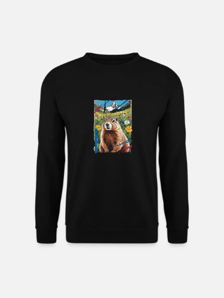 Murmeltier-Naturlandschaft - Unisex Pullover - Schwarz