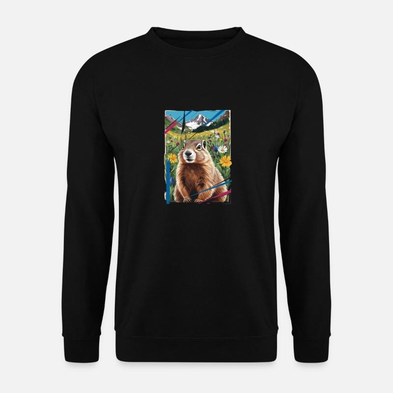 Murmeltier-Naturlandschaft - Unisex Pullover - Schwarz