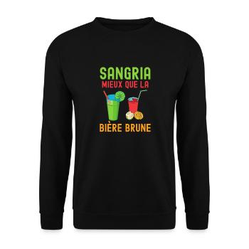 Sangria mieux que la bière brune 3 - Sweat-shirt Unisexe - noir - Devant - Alina (178cm) & Michal (187cm)