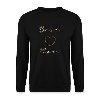 Best Mom Design - Unisex Sweatshirt - black - Front - Alina (178cm) & Michal (187cm)