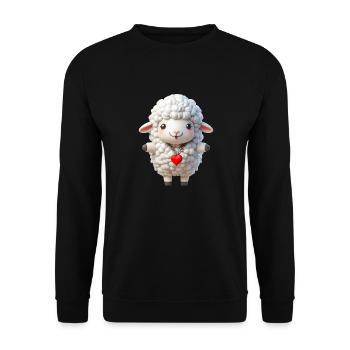 Schaf 1 - Unisex Pullover - Schwarz - Vorne - Alina (178cm) & Michal (187cm)