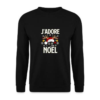 J adore Noël - Sweat-shirt Unisexe - noir - Devant - Alina (178cm) & Michal (187cm)