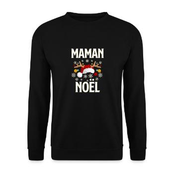 Maman Noël - Sweat-shirt Unisexe - noir - Devant - Alina (178cm) & Michal (187cm)