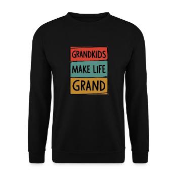Les petits-enfants rendent la vie grandiose - Sweat-shirt Unisexe - noir - Devant - Alina (178cm) & Michal (187cm)