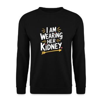 Witziges Statement zur Transplantation - Unisex Pullover - Schwarz - Vorne - Alina (178cm) & Michal (187cm)
