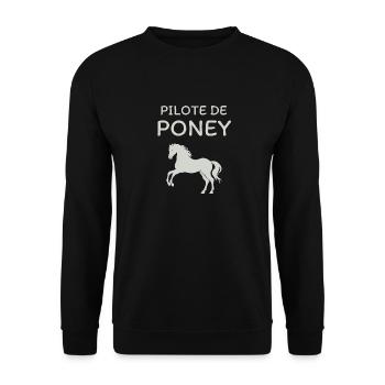 La vie est meilleure avec les chevaux - Sweat-shirt Unisexe - noir - Devant - Alina (178cm) & Michal (187cm)