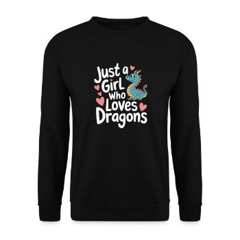 Drache Mystisch Drachen Fantasie - Unisex Pullover - Schwarz - Vorne - Alina (178cm) & Michal (187cm)
