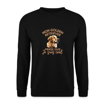 Mon chien Golden retriever pense que je suis cool - Sweat-shirt Unisexe - noir - Devant - Alina (178cm) & Michal (187cm)