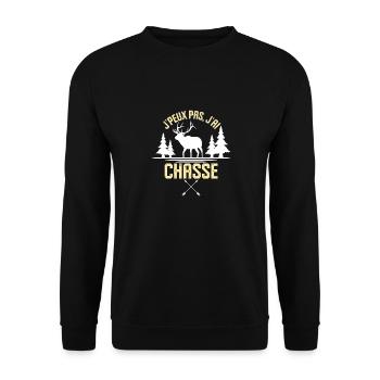 Je peux pas j ai chasser - Sweat-shirt Unisexe - noir - Devant - Alina (178cm) & Michal (187cm)