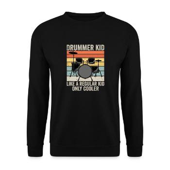 Drummer kid like a regular kid only cooler - Sweat-shirt Unisexe - noir - Devant - Alina (178cm) & Michal (187cm)