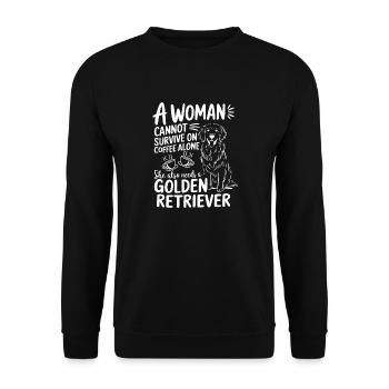 A Woman Cannot Survive On Coffee Alone - Unisex Sweatshirt - black - Front - Alina (178cm) & Michal (187cm)