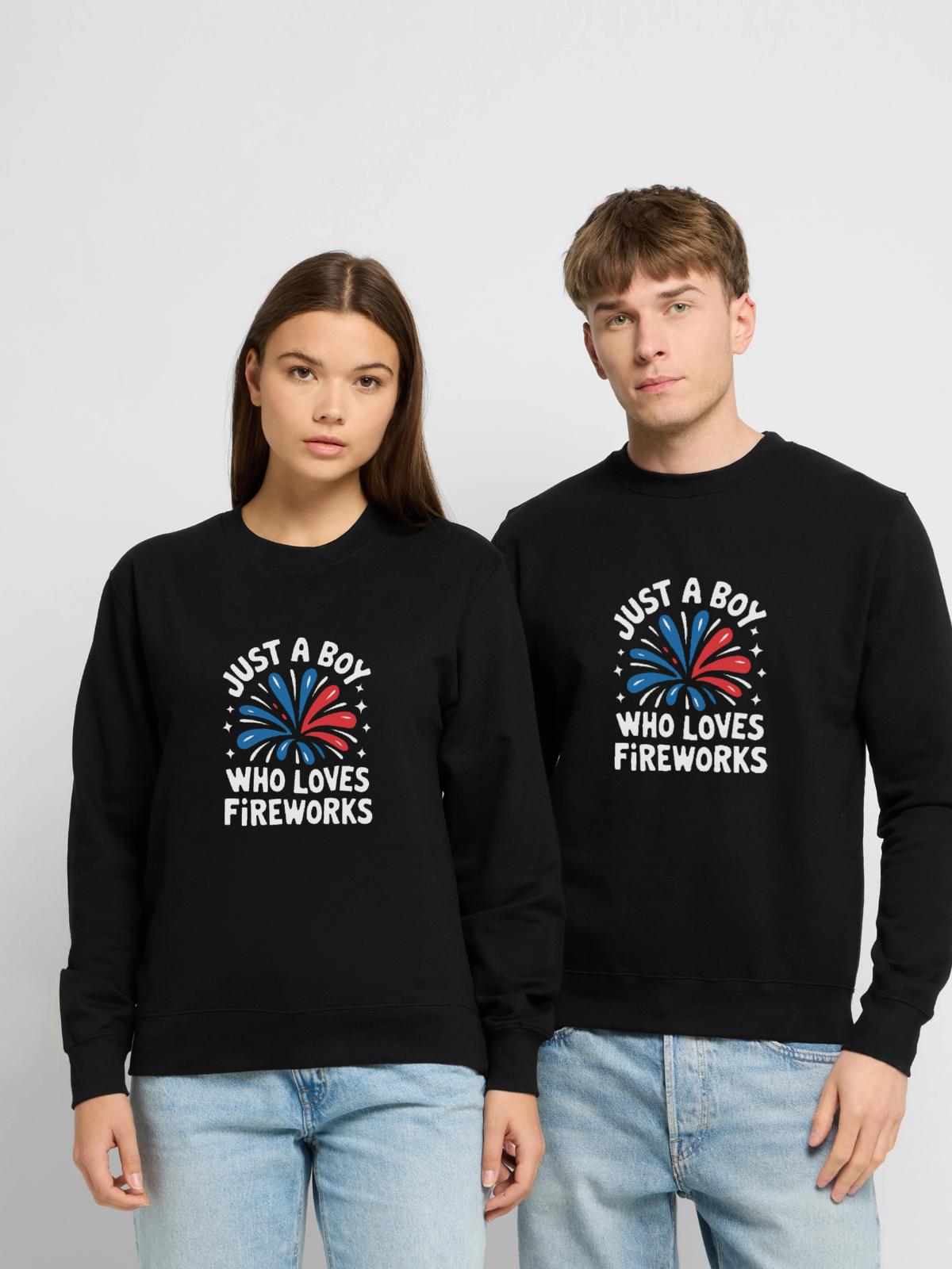 Pyrotechniker Feuerwerk Pyrotechnik - Unisex Pullover - Schwarz - Vorne - Alina (178cm) & Michal (187cm)
