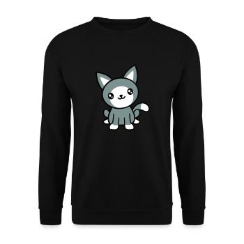 Cat Pet Cute Cute Kitten Friendly - Unisex Sweatshirt - black - Front - Alina (178cm) & Michal (187cm)
