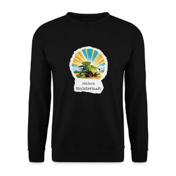 Einfach maisterhaft – Erntehelfer Style - Unisex Pullover - Schwarz - Vorne - Alina (178cm) & Michal (187cm)