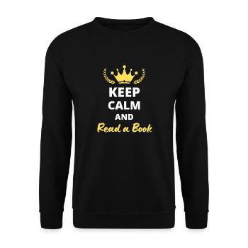 Keep Calm and Read a Book - Book Lover Design - Unisex Sweatshirt - black - Front - Alina (178cm) & Michal (187cm)