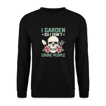 Je jardine pour ne pas étouffer les gens Jardin botanique - Sweat-shirt Unisexe - noir - Devant - Alina (178cm) & Michal (187cm)