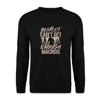 Bigfoot kann nicht genug von Nachos Wildnis bekommen - Unisex Pullover - Schwarz - Vorne - Alina (178cm) & Michal (187cm)