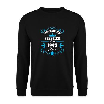 Spengler Geburtstag Geboren 1995 Kollegen Geb - Unisex Pullover - Schwarz - Vorne - Alina (178cm) & Michal (187cm)