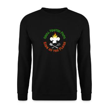 Grill Master Papa King of the Flame BBQ - Unisex Sweatshirt - black - Front - Alina (178cm) & Michal (187cm)
