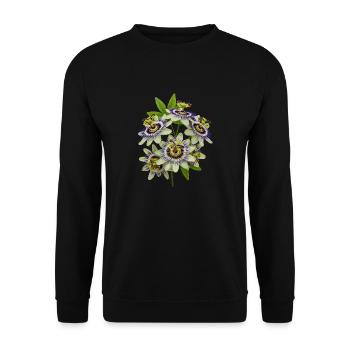 Passionflower - Unisex Sweatshirt - black - Front - Alina (178cm) & Michal (187cm)