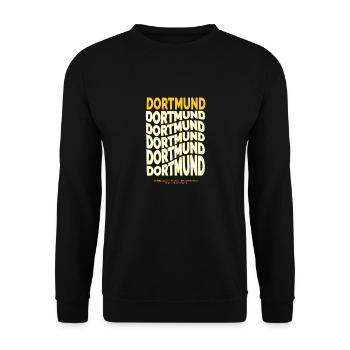 Dortmund Flow - Ruhrpott - NRW - Ruhr - Unisex Pullover - Schwarz - Vorne - Alina (178cm) & Michal (187cm)