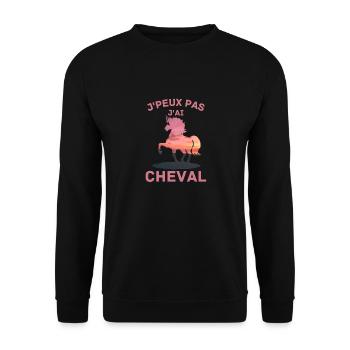 Jpeux pas j ai cheval - Sweat-shirt Unisexe - noir - Devant - Alina (178cm) & Michal (187cm)