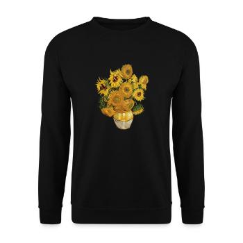Sunflowers van Gogh - Unisex Sweatshirt - black - Front - Alina (178cm) & Michal (187cm)