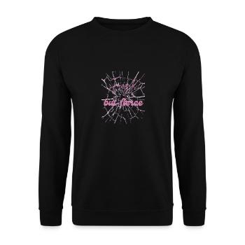 Zerbrechliches, aber wildes Hemd – Weiches Mädchen Edgy Zitat Te - Unisex Pullover - Schwarz - Vorne - Alina (178cm) & Michal (187cm)