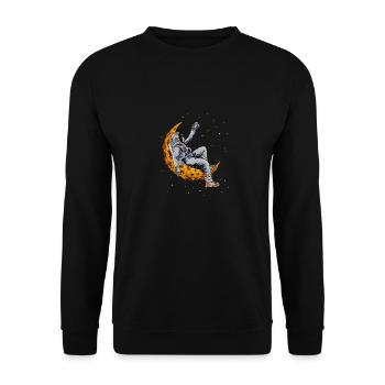 Reveur d'étoile Astronaute sur la Lune - Sweat-shirt Unisexe - noir - Devant - Alina (178cm) & Michal (187cm)