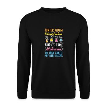 enfant enjouée - professeur d'amour - Sweat-shirt Unisexe - noir - Devant - Alina (178cm) & Michal (187cm)