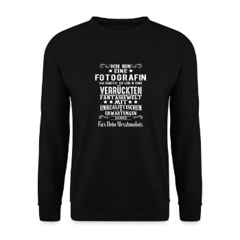 ich bin eine Fotografin - Unisex Pullover - Schwarz - Vorne - Alina (178cm) & Michal (187cm)