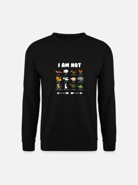 VEGAN VEGETERIAN I AM NOT ANIMAL T SHIRT - Unisex Sweatshirt - black