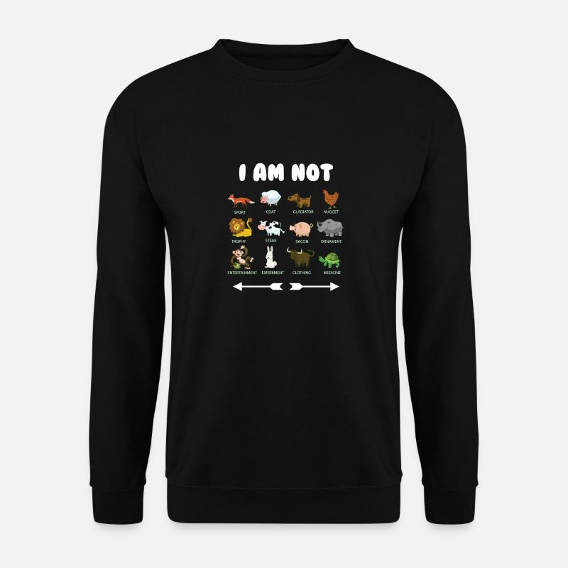 VEGAN VEGETERIAN I AM NOT ANIMAL T SHIRT - Unisex Pullover - Schwarz