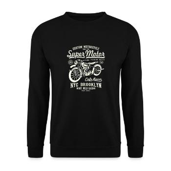 Super Motor - Motorcycle - Unisex Sweatshirt - black - Front - Alina (178cm) & Michal (187cm)