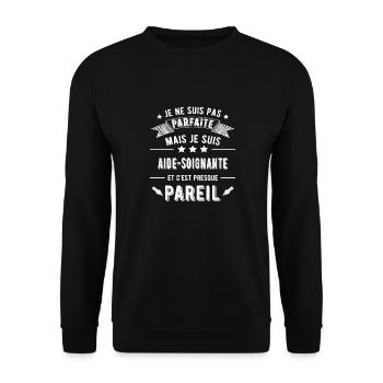 aide soignante - Sweat-shirt Unisexe - noir - Devant - Alina (178cm) & Michal (187cm)